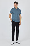 Mavi Kısa Kol Düz Pike Polo Yaka Cepsiz Pamuk Casual Slim Fit Tişört 1011250157_302