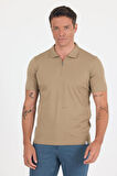 Koyu Vizon Kısa Kol Düz Suprem Polo Yaka Cepsiz Esnek Casual Slim Fit Tişört 1011250161_405