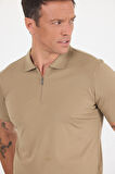 Koyu Vizon Kısa Kol Düz Suprem Polo Yaka Cepsiz Esnek Casual Slim Fit Tişört 1011250161_405