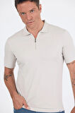 Taş Rengi Kısa Kol Düz Suprem Polo Yaka Cepsiz Esnek Casual Slim Fit Tişört 1011250161_610