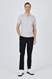 Gri Kısa Kol Düz Suprem Polo Yaka Cepsiz Pamuklu Casual Slim Fit Tişört 1011250164_100