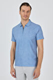 Mavi Polo Yaka Kısa Kol Cepsiz Slim Fit Classic Tişört 1011250176