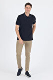 Siyah Polo Yaka Kısa Kol Cepli Comfort Fit :%100 Pamuk Tişört 1011250181