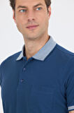 İndigo Mavi Polo Yaka Kısa Kol Cepli Comfort Fit :%100 Pamuk Tişört 1011250181