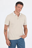 Bej Polo Yaka Kısa Kol Cepli Comfort Fit :%100 Pamuk Tişört 1011250181