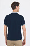 Koyu Lacivert Polo Yaka Kısa Kol Cepsiz Slim Fit :%100 Pamuk Tişört 1011250182