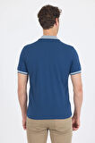 İndigo Mavi Polo Yaka Kısa Kol Cepsiz Slim Fit :%100 Pamuk Tişört 1011250182