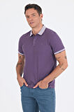 Mor Polo Yaka Kısa Kol Cepsiz Slim Fit :%100 Pamuk Tişört 1011250182