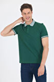 Koyu Yeşil Polo Yaka Kısa Kol Cepsiz Slim Fit :%100 Pamuk Tişört 1011250182