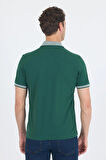 Koyu Yeşil Polo Yaka Kısa Kol Cepsiz Slim Fit :%100 Pamuk Tişört 1011250182