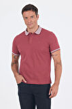 Gül Kurusu Polo Yaka Kısa Kol Cepsiz Slim Fit :%100 Pamuk Tişört 1011250182