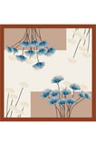 Tarzını Seç Kahverengi Ginkgo Fular / Bandana / Aksesuar 48x48 cm