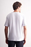 Beyaz Bisiklet Yaka Kısa Kol Slim Fit Pamuklu Basic Tişört 1011255106