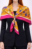 Tarzını Seç Pembe Gül Fular / Bandana / Aksesuar / Eşarp 90x90 cm