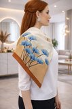 Tarzını Seç Kahverengi Ginkgo Fular / Bandana / Aksesuar / Şal / Eşarp 70x70