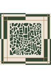 Tarzını Seç Yeşil Mozaik Zincir Fular / Bandana / Aksesuar / Şal / Eşarp 70x70