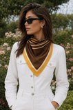 Tarzını Seç Kahverengi V Çizgi Fular / Bandana / Aksesuar / Şal / Eşarp 70x70