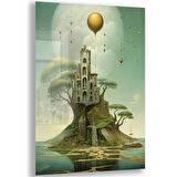 Sanatsal Cam Tablo - Sürrealizm - Dikey Motif 03-016