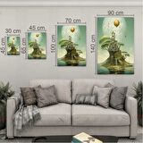 Sanatsal Cam Tablo - Sürrealizm - Dikey Motif 03-016