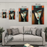 Sanatsal Cam Tablo - Ekspresyonizm - Dikey Motif 04-011