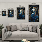 Sanatsal Cam Tablo - Art Nouveau - Dikey Motif 08-002