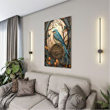Sanatsal Cam Tablo - Art Nouveau - Dikey Motif 08-005