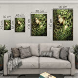 Sanatsal Cam Tablo - Art Nouveau - Dikey Motif 08-009
