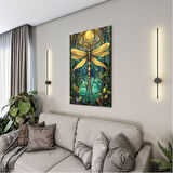 Sanatsal Cam Tablo - Art Nouveau - Dikey Motif 08-014
