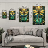 Sanatsal Cam Tablo - Art Nouveau - Dikey Motif 08-014