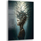 Sanatsal Cam Tablo - Kavramsal Sanat - Dikey Motif 09-016