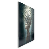 Sanatsal Cam Tablo - Kavramsal Sanat - Dikey Motif 09-016