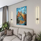 Sanatsal Cam Tablo - Naif Sanat - Dikey Motif 13-006