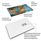 Sanatsal Cam Tablo - Naif Sanat - Dikey Motif 13-006