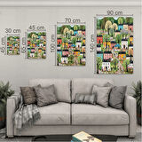Sanatsal Cam Tablo - Naif Sanat - Dikey Motif 13-015