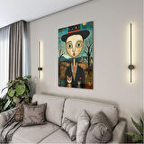 Sanatsal Cam Tablo - Naif Sanat - Dikey Motif 13-019