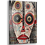 Sanatsal Cam Tablo - Art Brut - Dikey Motif 16-007