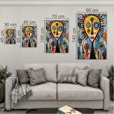 Sanatsal Cam Tablo - Art Brut - Dikey Motif 16-008