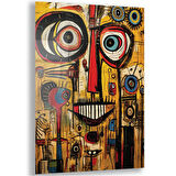 Sanatsal Cam Tablo - Art Brut - Dikey Motif 16-011