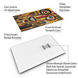 Sanatsal Cam Tablo - Art Brut - Dikey Motif 16-011