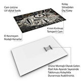 Sanatsal Cam Tablo - Art Brut - Dikey Motif 16-013