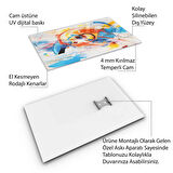 Sanatsal Cam Tablo - Abstrakt Sanat - Dikey Motif 17-004