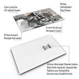 Hayvan Cam Tablo - Diş Fırçalayan Sevimli Dostlar - Dikey Motif 01-015