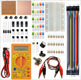 BREADBOARD TEMEL ELEKTRONİK DEVRE EĞİTİM SETİ + DT830D MULTİMETRE