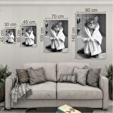 Hayvan Cam Tablo - Bornozlu Sevimli Dostlar - Dikey Motif 03-006