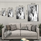 Hayvan Cam Tablo - Bornozlu Sevimli Dostlar - Dikey Motif 03-025