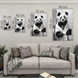 Hayvan Cam Tablo - Bornozlu Sevimli Dostlar - Dikey Motif 03-030