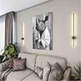 Hayvan Cam Tablo - Bornozlu Sevimli Dostlar - Dikey Motif 03-035