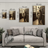 Hayvan Cam Tablo - Sevimli Dostlar Hapishanede - Dikey Motif 05-063