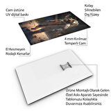 Hayvan Cam Tablo - Sevimli Dostlar Uzayda - Dikey Motif 06-003