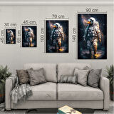 Hayvan Cam Tablo - Sevimli Dostlar Uzayda - Dikey Motif 06-011